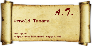 Arnold Tamara névjegykártya